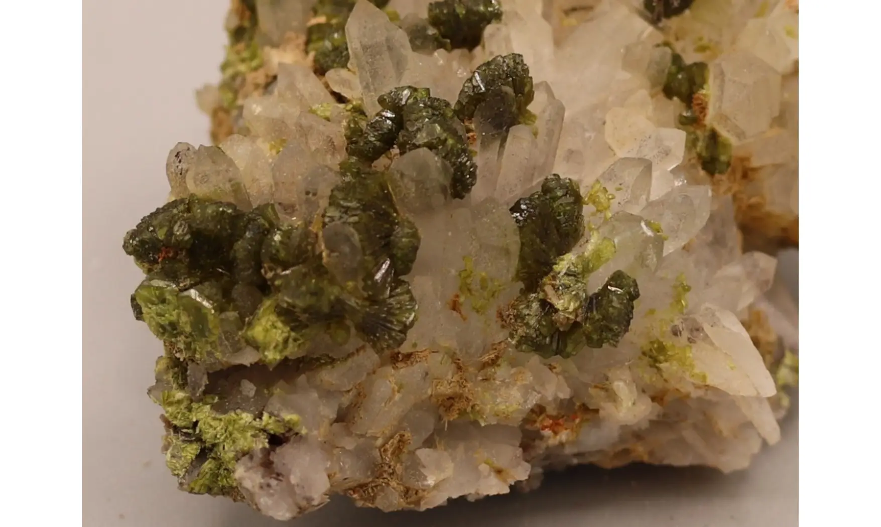 Epidote on quartz