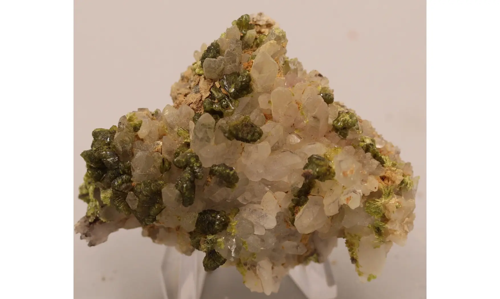 Epidote on quartz